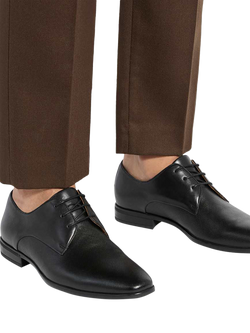 Dune London Saffi Leather Flexi Sole Gibson Shoes, Black - view 2, Black