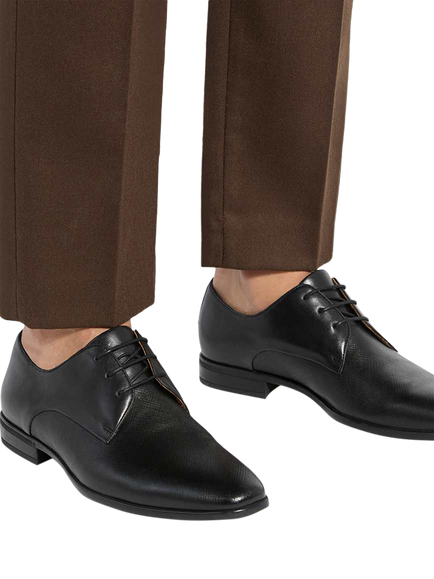 Dune London Saffi Leather Flexi Sole Gibson Shoes - view 2, Black