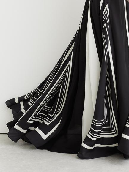 Reiss Tallie Colour Block Maxi Dress - view 2, Black/Ivory
