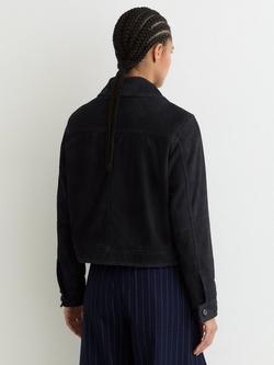 Reiss Sonny Pure Suede Jacket, Navy - view 2, Navy