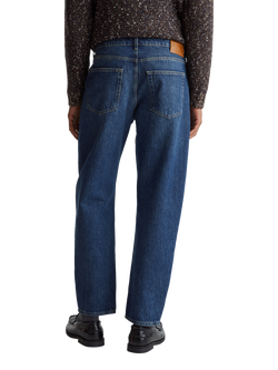 Benetton Cotton Denim 5 Pocket Tapered Jeans, Blue - view 2, Blue