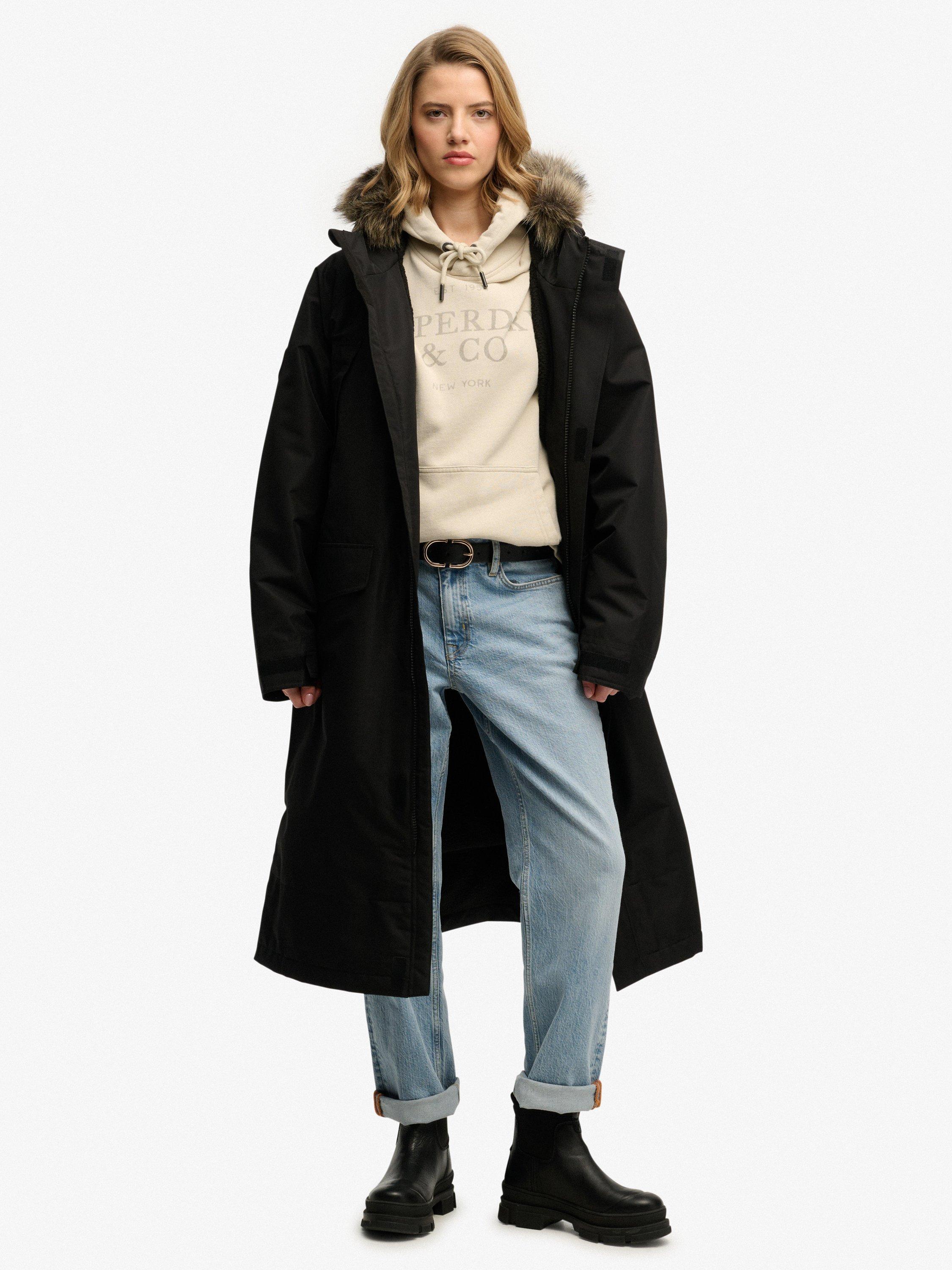Product image 1 of 6, which shows Superdry Everest Coat, Jet Black, One Size