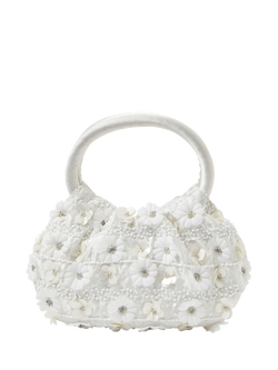 Angels by Accessorize Kids' Satin Daisy Bag, Ivory, Ivory