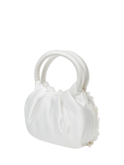 Angels by Accessorize Kids' Satin Daisy Bag, Ivory - view 2, Ivory