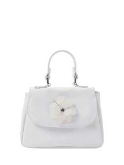 Angels by Accessorize Kids' Glitter Bloom Patent Bag, Ivory, Ivory