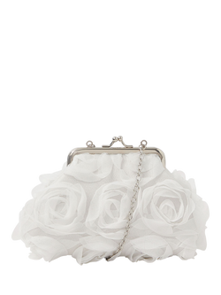 Angels by Accessorize Kids' Ruffle Blooms Clip Frame Bag, Ivory, Ivory