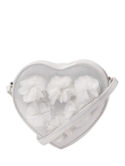 Angels by Accessorize Kids' Floral Heart Bag, Ivory, Ivory