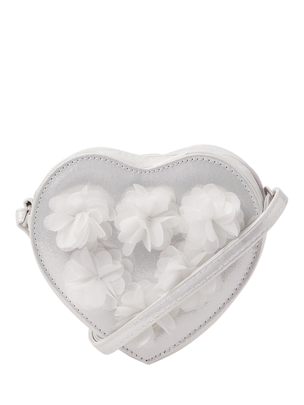 Angels by Accessorize Kids' Floral Heart Bag, Ivory, Ivory