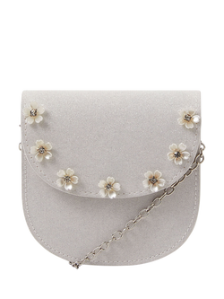 Angels by Accessorize Kids' Gem Flower Flapover Bag, Ivory, Ivory