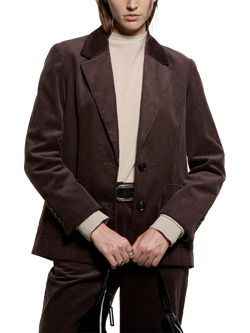 SISLEY Corduroy Velvet Jacket, Dark Brown, Dark Brown