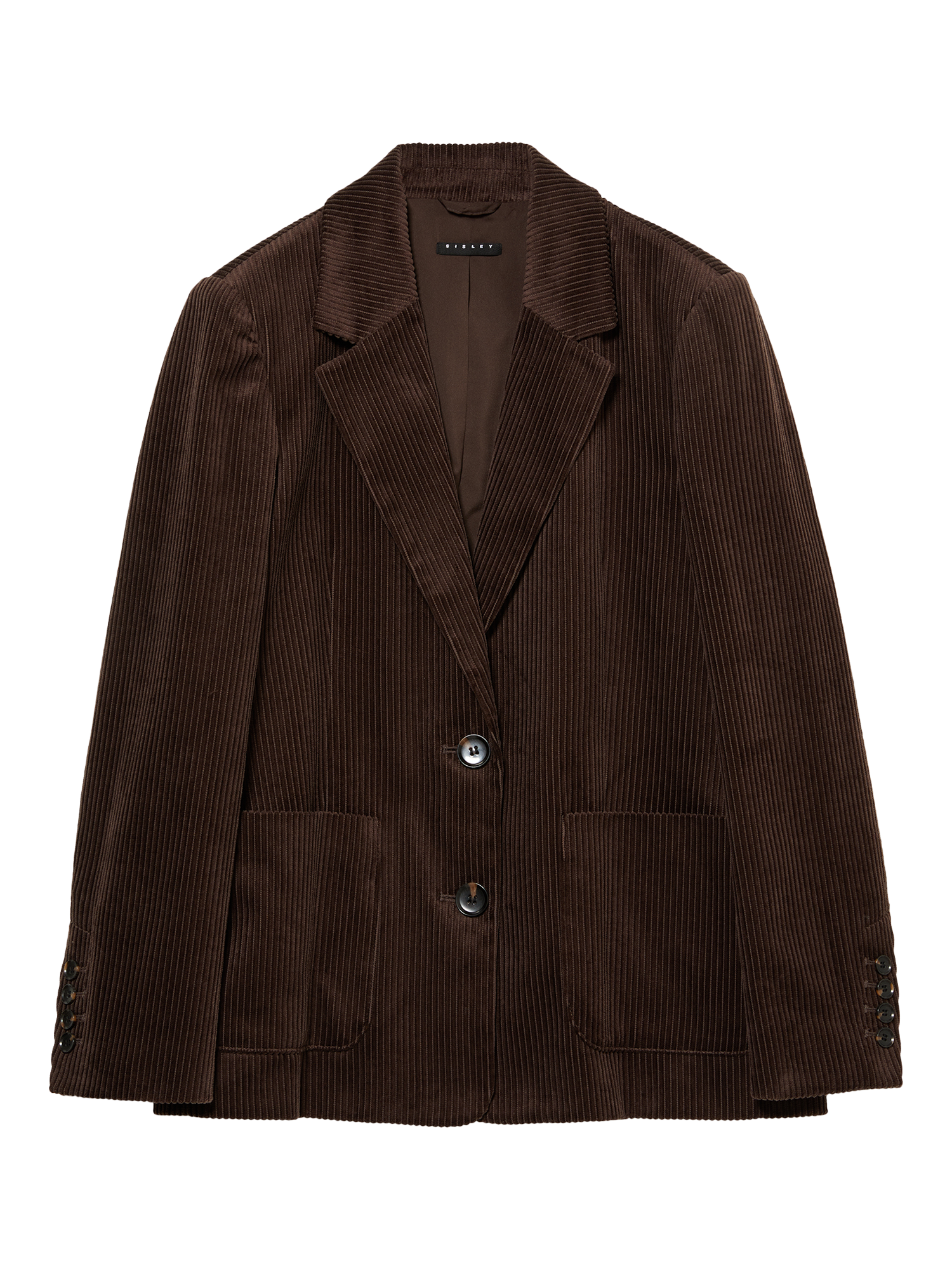 Product image 4 of 4, which shows SISLEY Corduroy Velvet Jacket, Dark Brown, 8