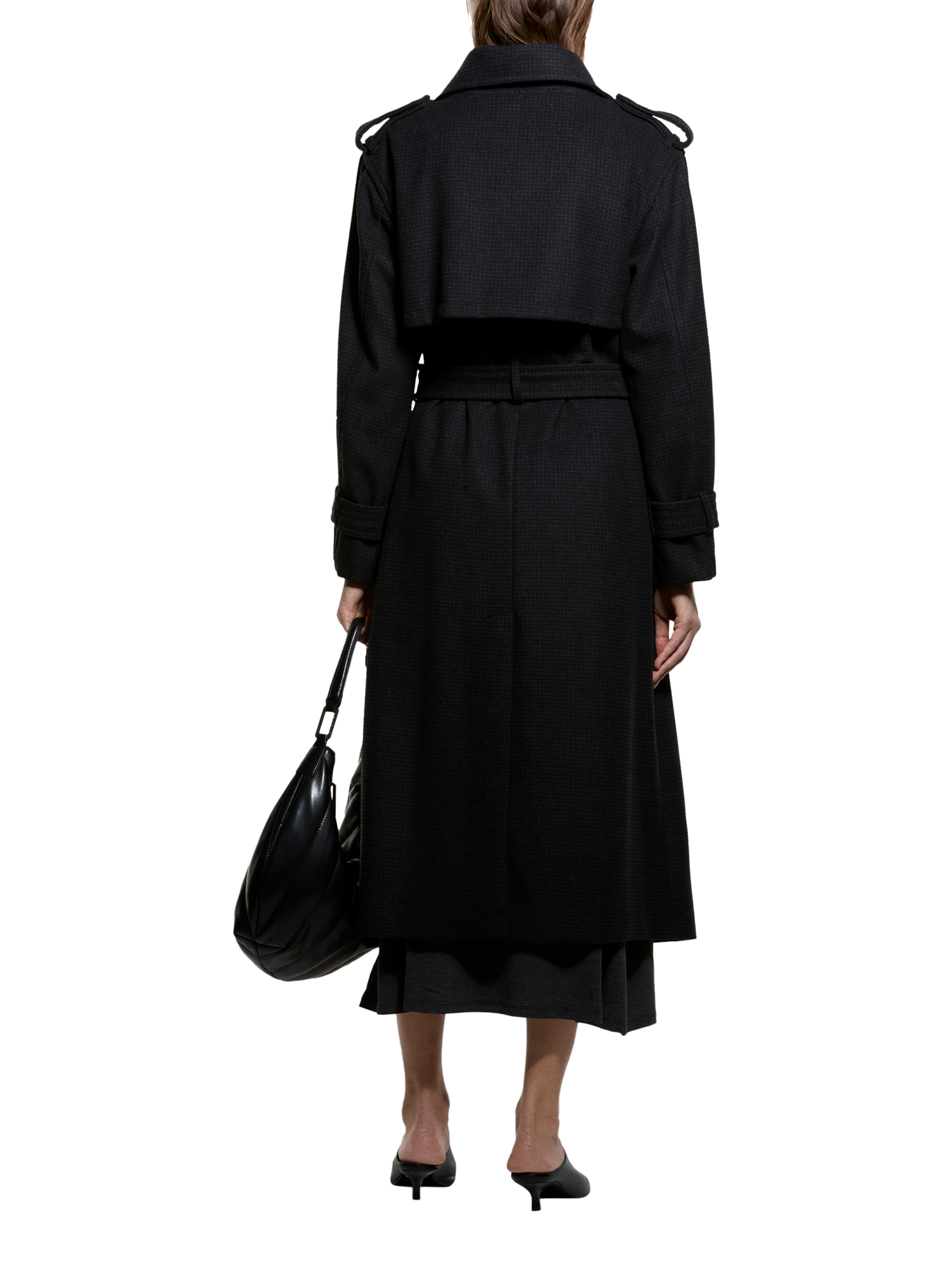Product image 2 of 4, which shows SISLEY Long Sleeve Collared Long Coat, Dark Grey, 8