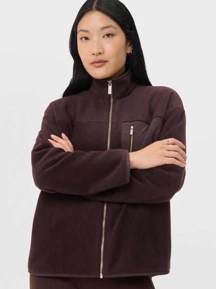 Sweaty Betty Mallow Zip Fleece, Brown Mid, Brown Mid