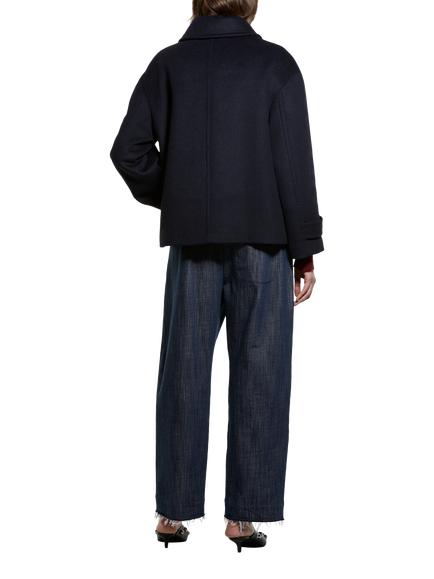 SISLEY Oversized Double Breasted Peacoat, Night Blue - view 2, Night Blue