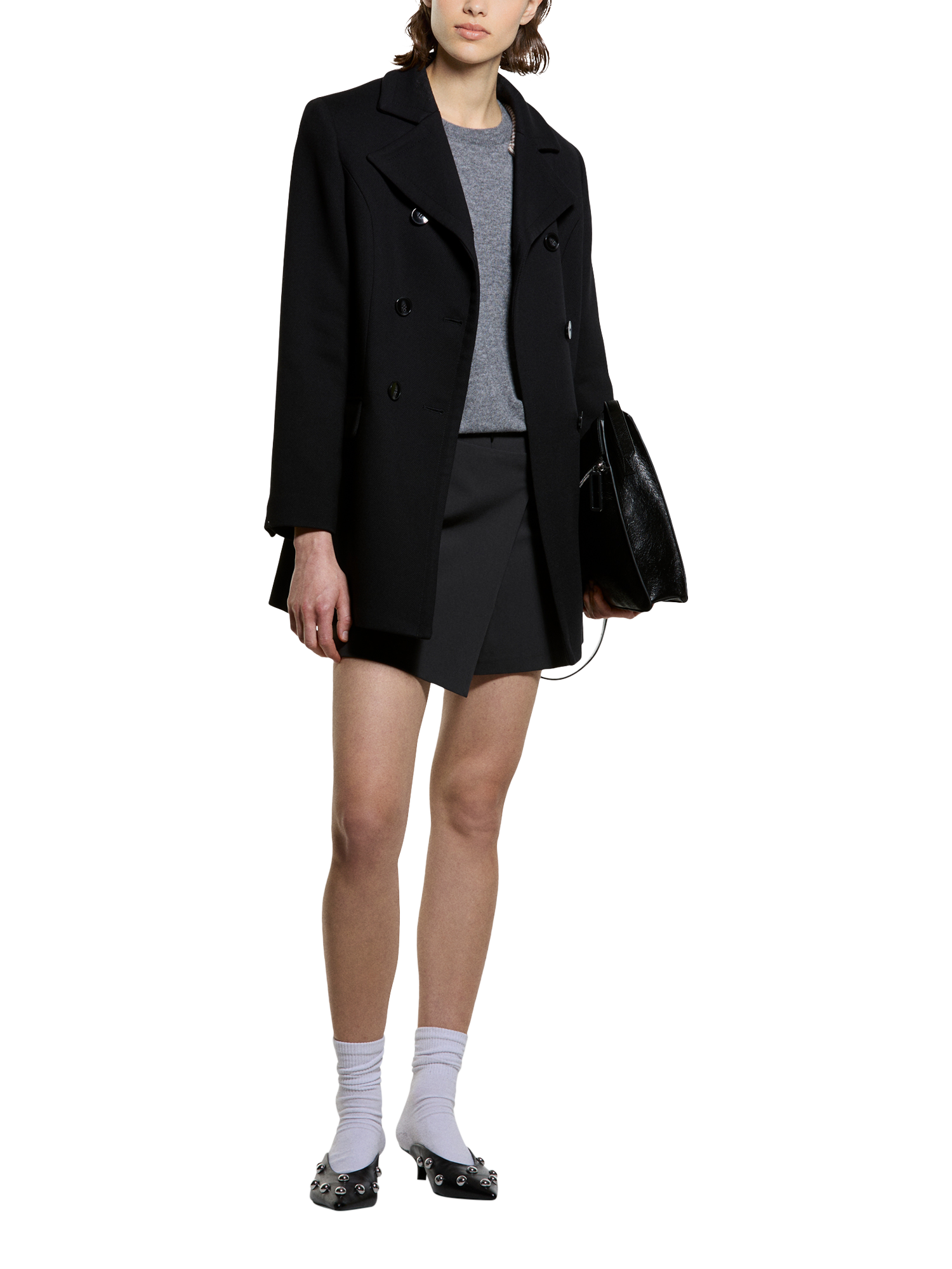 Product image 3 of 5, which shows SISLEY Flap Pocket Wrap Shorts, Black, 8
