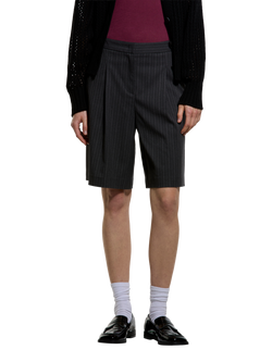SISLEY Pinstripe Tailored Bermuda Shorts, Black, Black