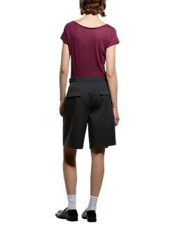 SISLEY Pinstripe Tailored Bermuda Shorts, Black - view 2, Black