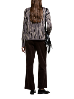 SISLEY Velvet Cropped Trousers, Dark Brown - view 2, Dark Brown