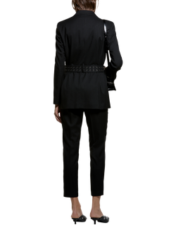 SISLEY Low Waist Straight Leg Cropped Trousers, Black - view 2, Black