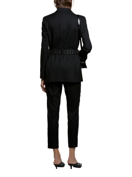 SISLEY Low Waist Straight Leg Cropped Trousers, Black - view 2, Black