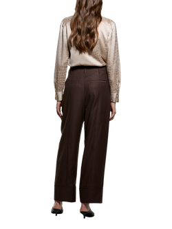 SISLEY Snake Print Tie Neck Top, Sand - view 2, Sand
