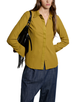 SISLEY Slim Fit Long Sleeve Shirt, Olive Green, Olive Green