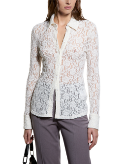 SISLEY Long Sleeve Lace Shirt, Cream, Cream