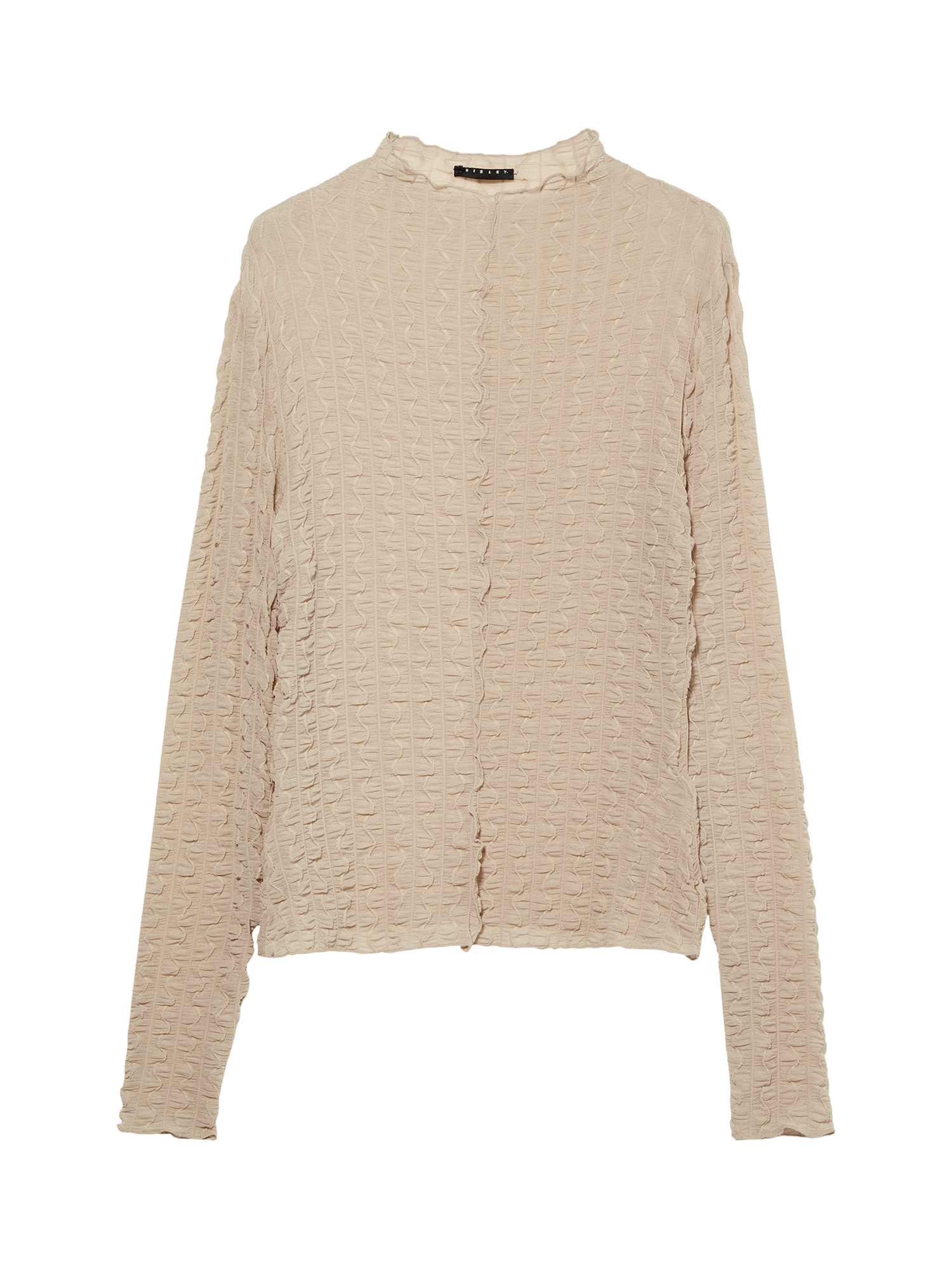 Product image 4 of 4, which shows SISLEY Long Sleeve High Neck Blouse, Sand, L