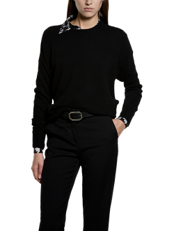 SISLEY Relaxed Fit Wool Rich Jumper, Black, Black