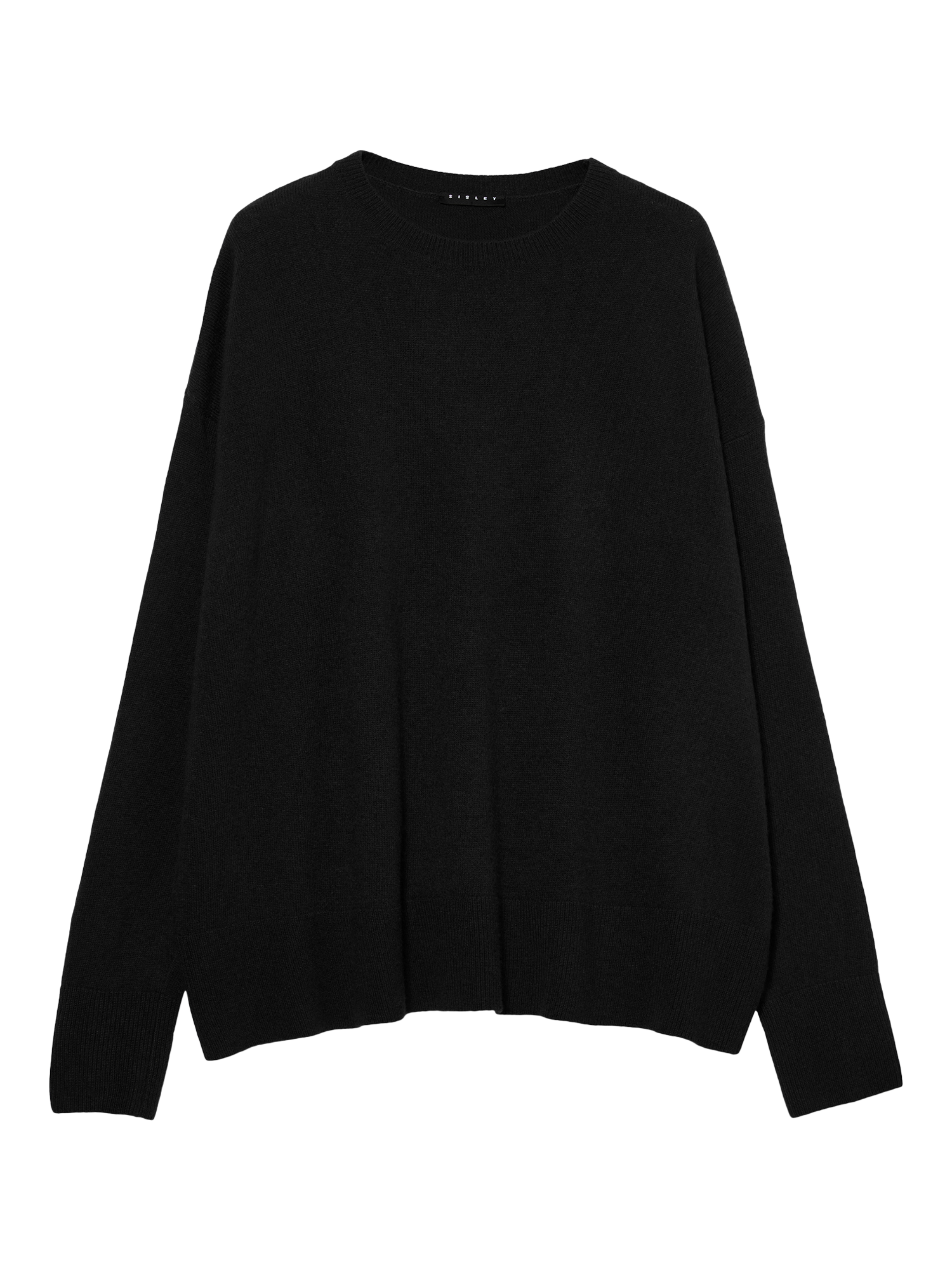 Product image 4 of 4, which shows SISLEY Relaxed Fit Wool Rich Jumper, Black, L