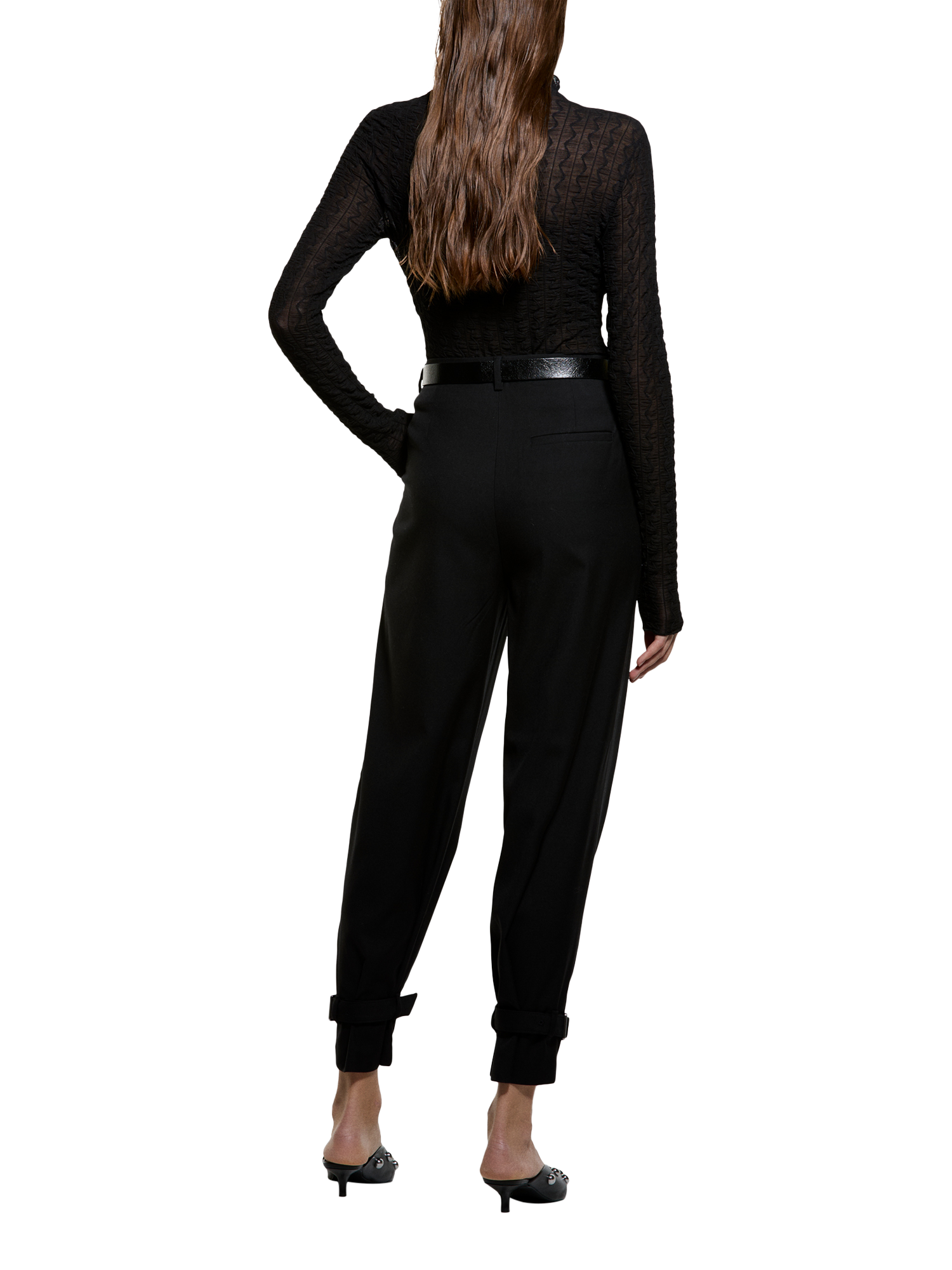 Product image 2 of 4, which shows SISLEY Opaque Stripe Jumper, Black, L