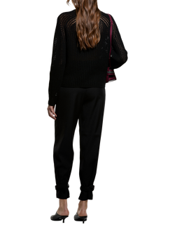 SISLEY Crew Neck Wool Blend Jumper, Black - view 2, Black