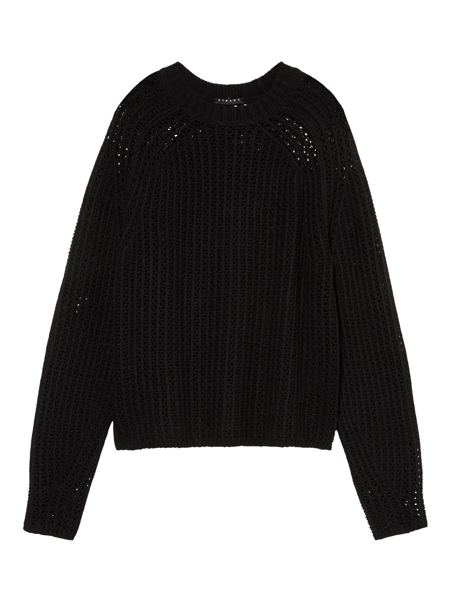 Product image 4 of 4, which shows SISLEY Crew Neck Wool Blend Jumper, Black, L