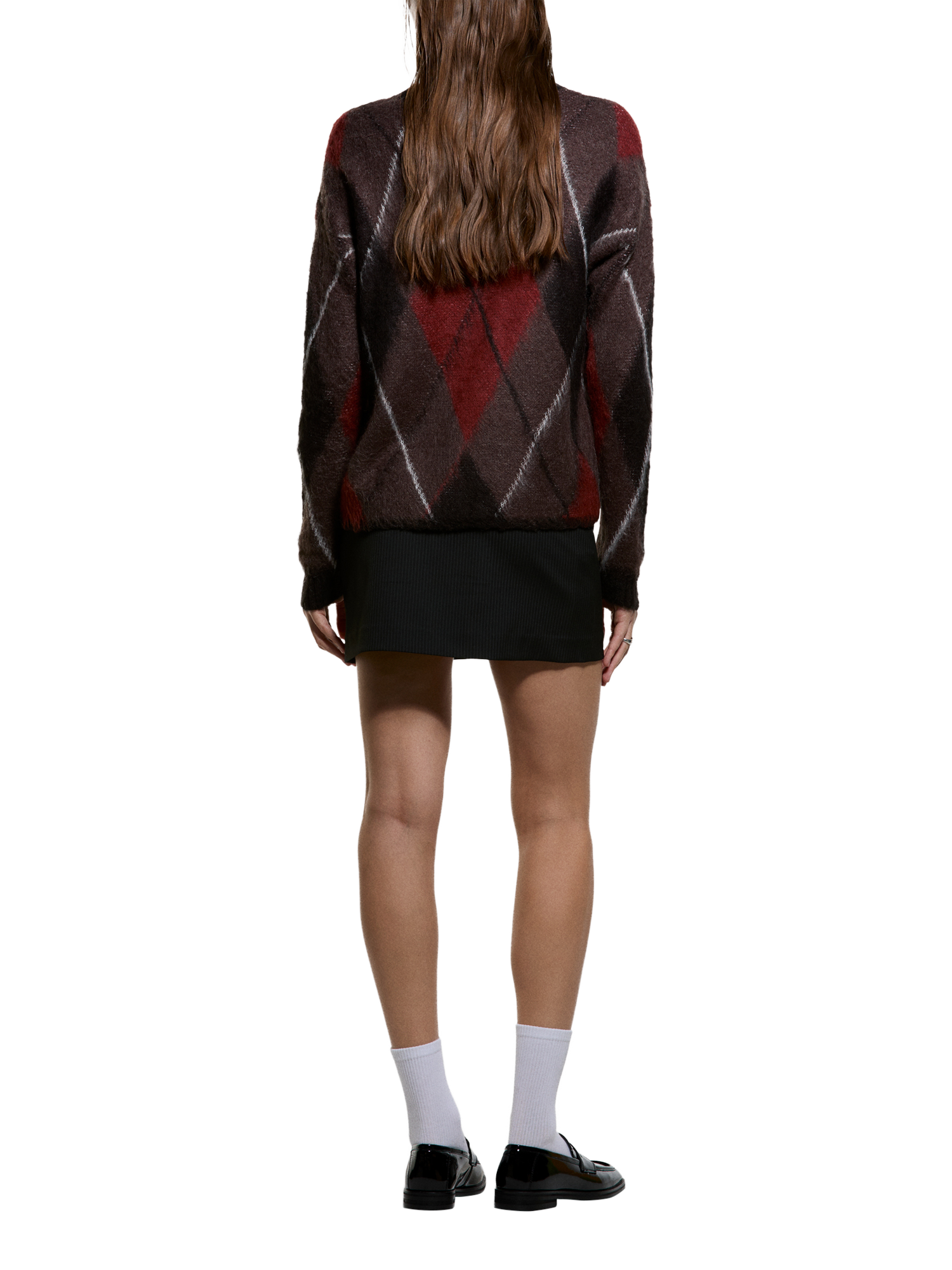 Product image 2 of 4, which shows SISLEY Crew Neck Argyle Jumper, Multi, L