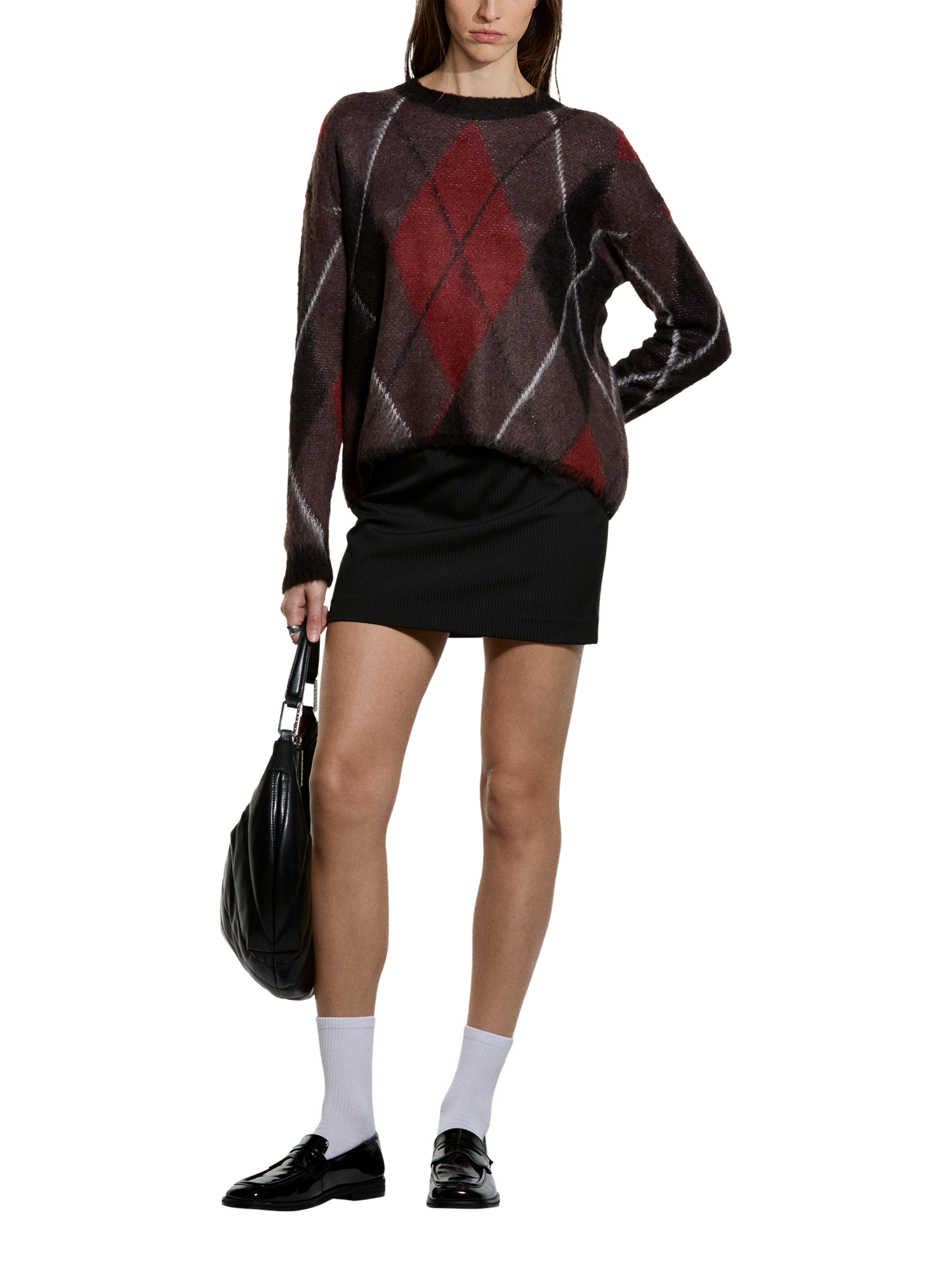 Product image 3 of 4, which shows SISLEY Crew Neck Argyle Jumper, Multi, L