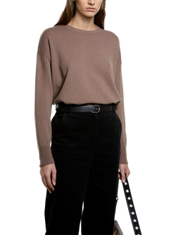 SISLEY Relaxed Fit Wool Rich Jumper, Taupe, Taupe