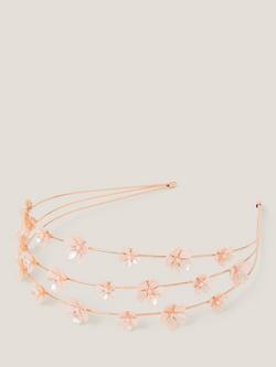 Monsoon Kids' Flower Pearl Headband, Pink, Pink