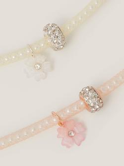 Monsoon Kids' Pearl Bracelet, Pack of 2, Pink - view 2, Pink