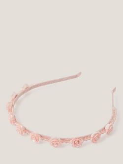 Monsoon Kids' Rose Beaded Headband, Pink, Pink