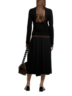 SISLEY High Neck Wool Rich Top, Black - view 2, Black