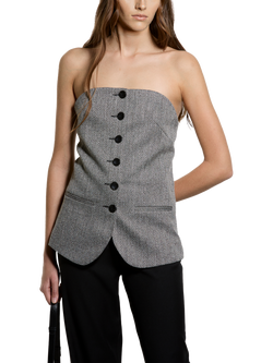 SISLEY Sculpted Strapless Tailored Top, Grey, Grey