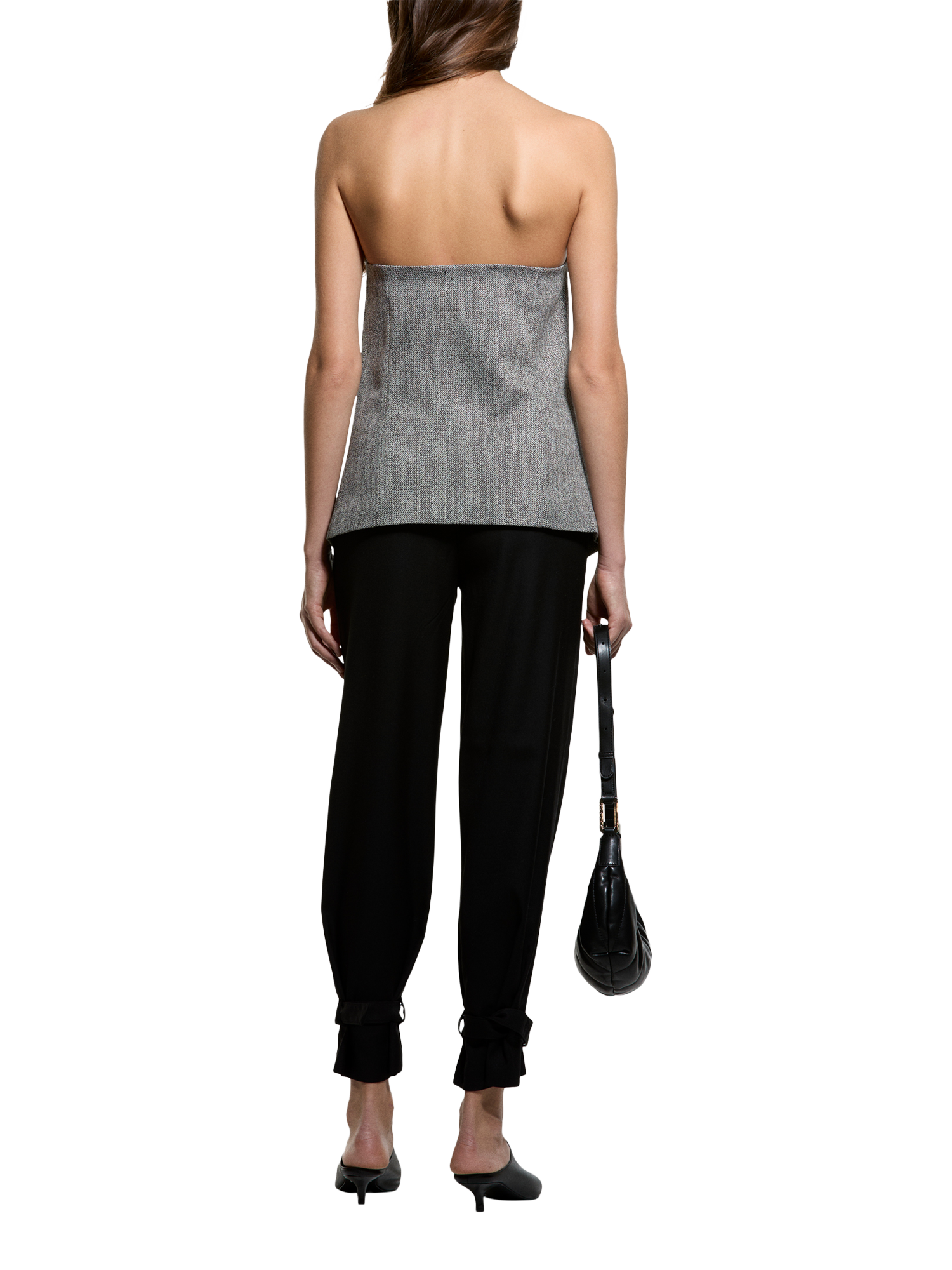 Product image 2 of 5, which shows SISLEY Sculpted Strapless Tailored Top, Grey, 8