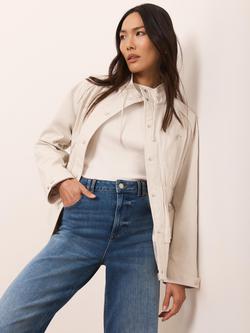 Mint Velvet Drawstring Cropped Jacket, Natural, Natural