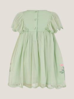 Monsoon Baby Tulle Dress, Green - view 2, Green