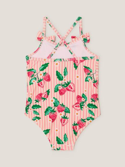 Monsoon Baby Strawberry Swimsuit, Pink - view 2, Pink