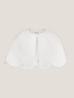 Monsoon Kids' Duchess Scallop Cape, Ivory - view 2, Ivory