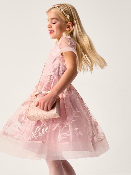 Monsoon Kids' Montecarlo Party Dress, Pink, Pink