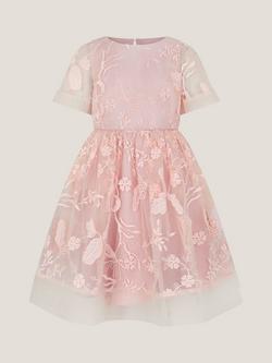 Monsoon Kids' Montecarlo Party Dress, Pink - view 2, Pink