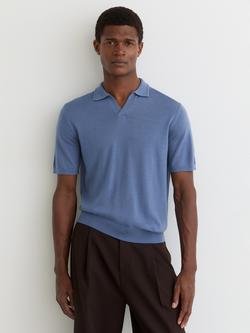 Reiss Duchie Wool Polo Shirt, Nordic Blue