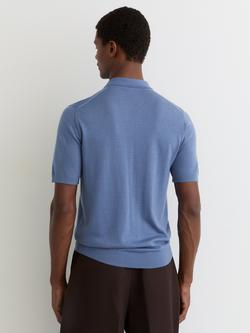 Reiss Duchie Wool Polo Shirt - view 2, Nordic Blue